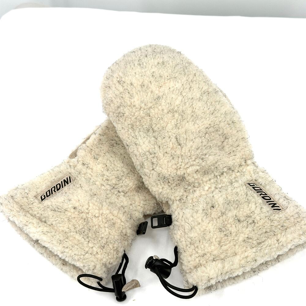 Gordini Cream Sherpa Genuine Leather Suede Palm Heavyweight Winter Mittens
